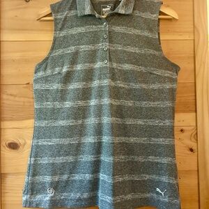 Puma Golf Dri-Cell Women's Gray Sleeveless Performance Golf Polo